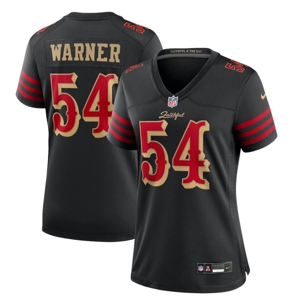 Nike San Francisco 49ers FRED WARNER 2025 Rivalries Black Jersey Womens XL New